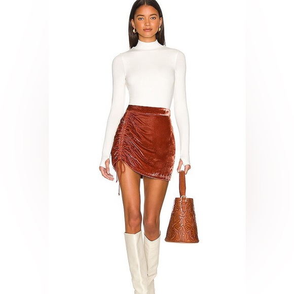 Free People Dresses & Skirts - Free People Vivienne Velvet Mini Skirt- Burnt Orange- 6